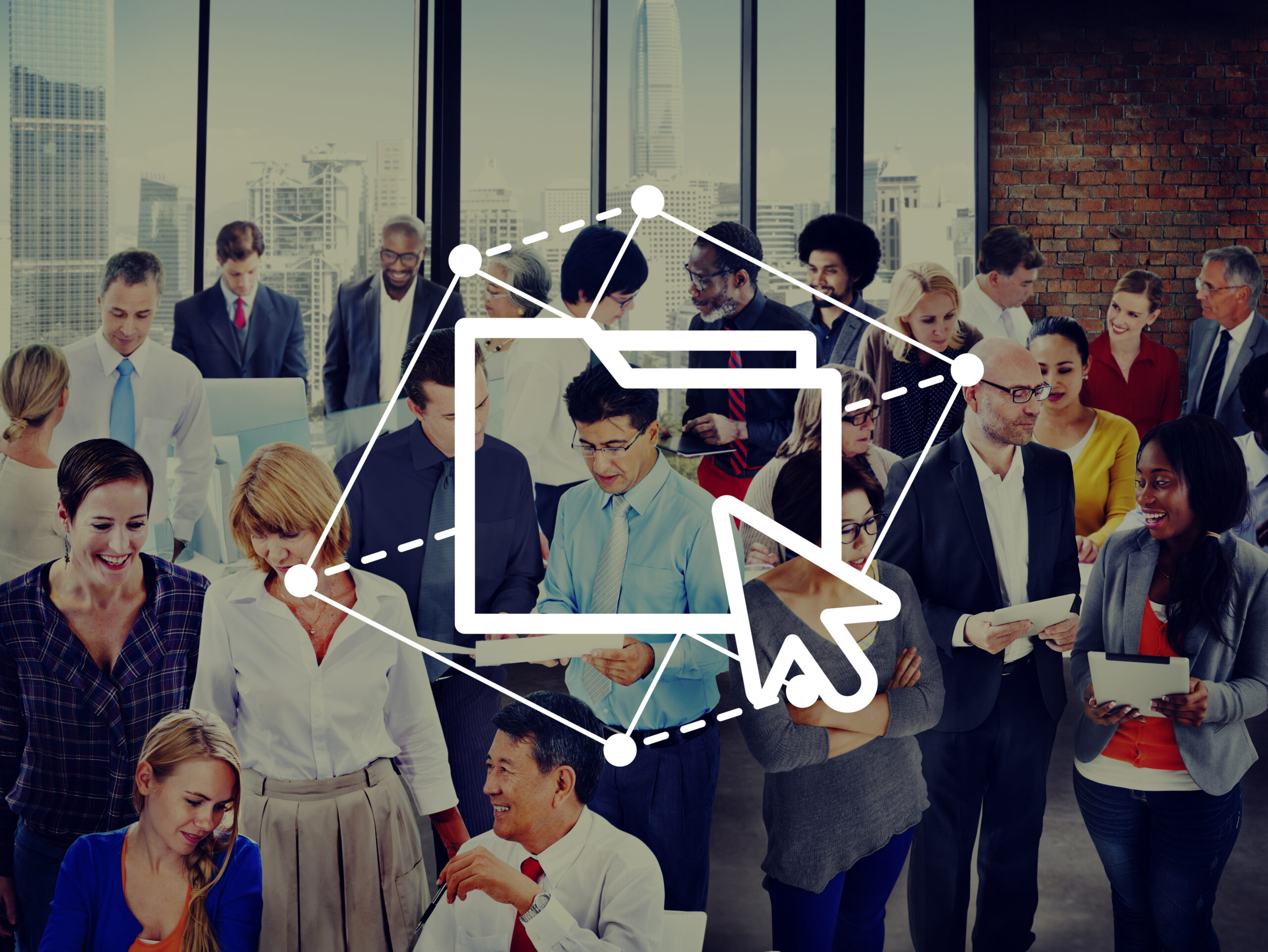 Folder Sharing Cursor Click Computer Network Concept